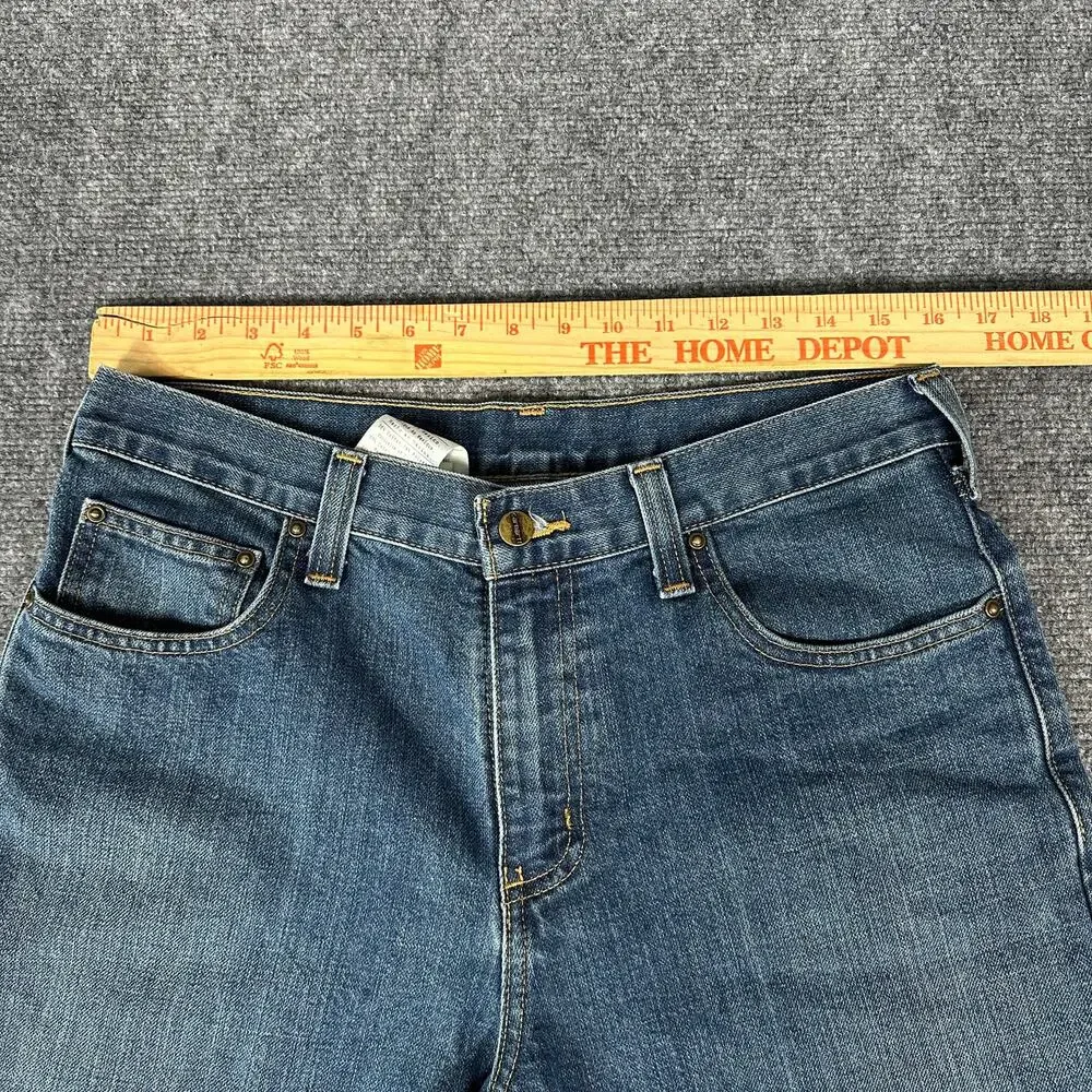 Carhartt B17 Mens 31x32 Relaxed Fit Blue Denim Jeans Workwear Straight Leg USA